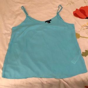 Forever 21 teal blue flowy tank